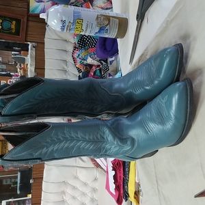 Vintage cowboy boots 8.5 slate blue